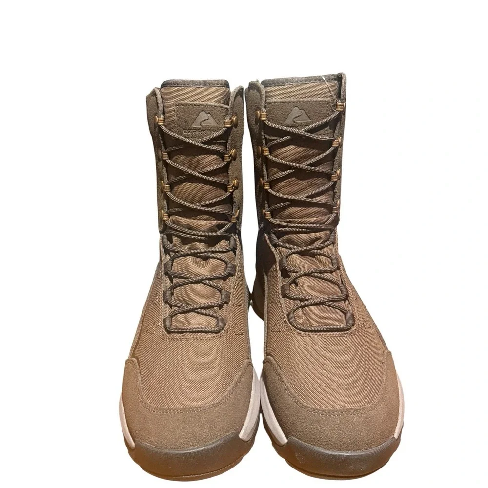 Ozark Trail Hunting 8in Lite Brown Mens 11.5 Waterproof Leather Mesh Rubber Sole